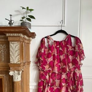 Pinko cold shoulder floral dress